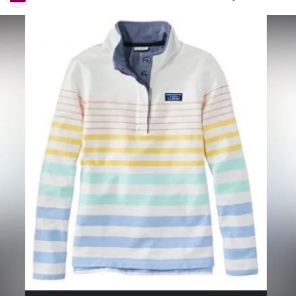 LL BEAN Striped rugby Pullover sweatshirt